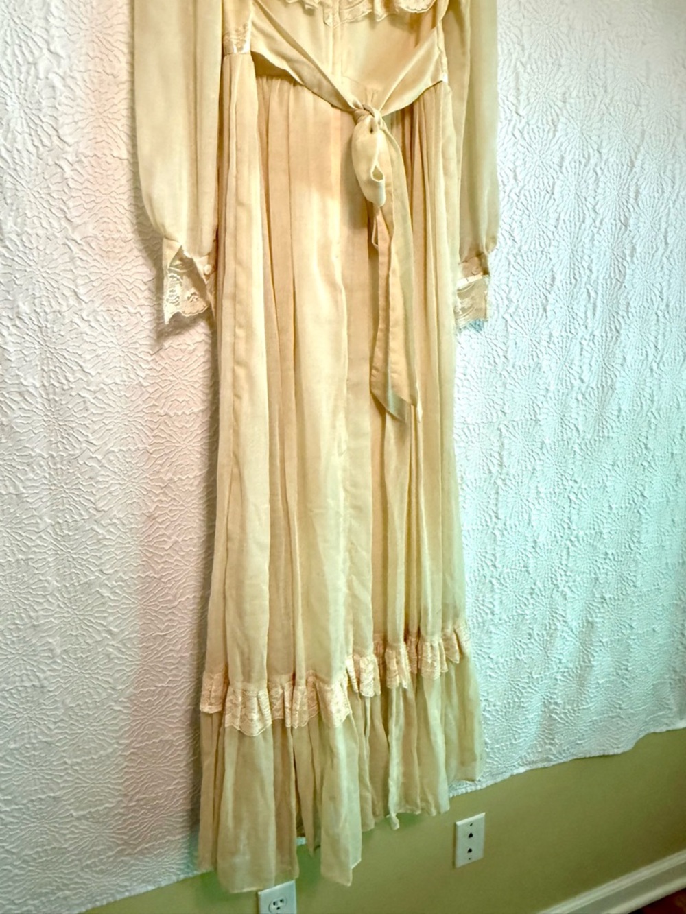 Gunne Sax Vintage Lace Trim Maxi Wedding Dress - Picture 11 of 16